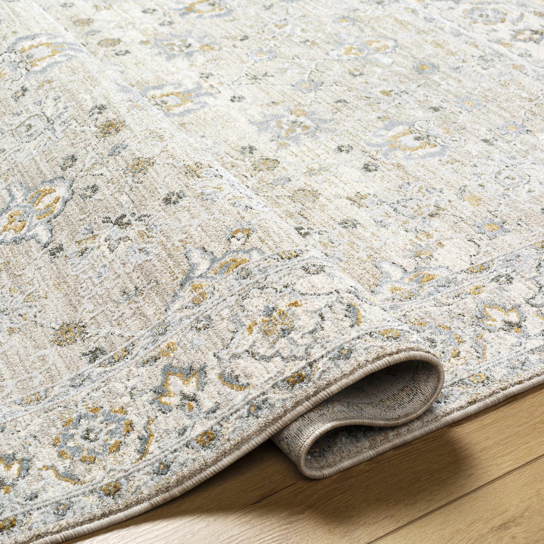 Amaru Beige And Olive Traditional Floral design Rug