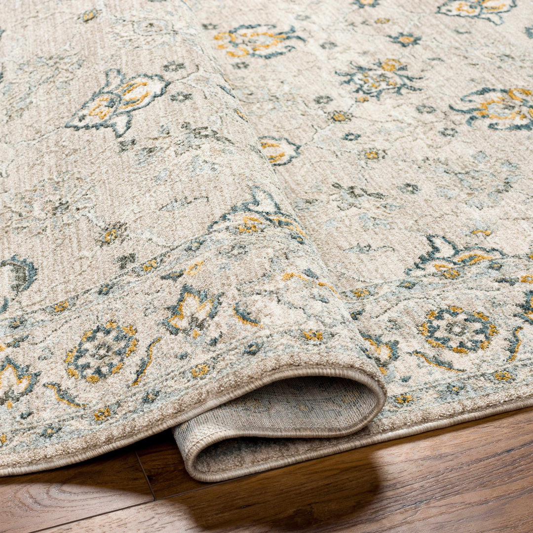 Amaru Beige And Olive Traditional Floral design Rug