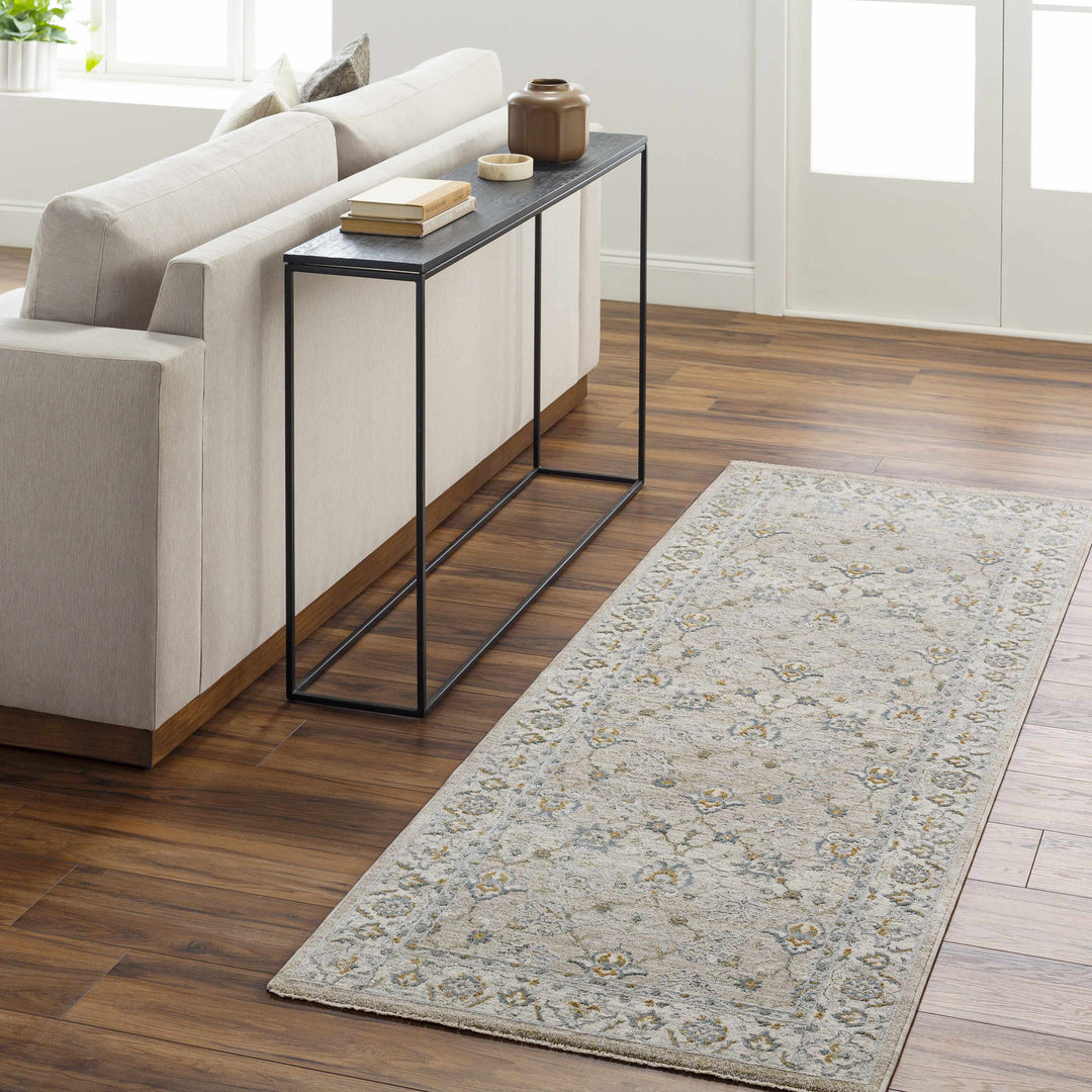 Amaru Beige And Olive Traditional Floral design Rug