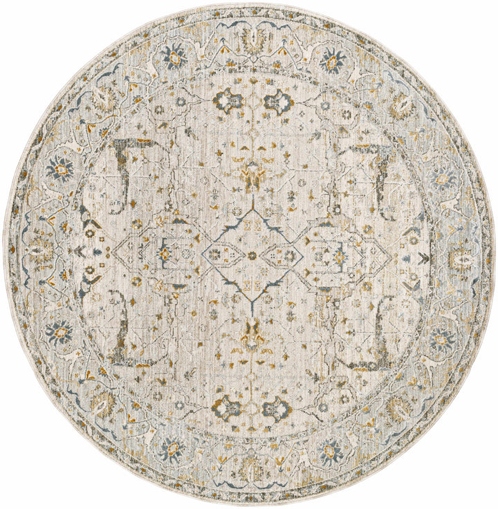Aviva Traditional Style Ivory And Teal Area Rug