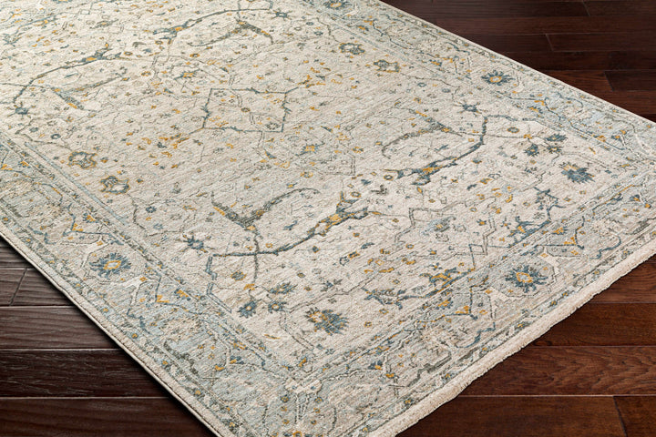 Aviva Traditional Style Ivory And Teal Area Rug