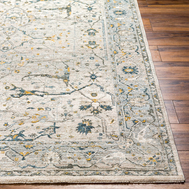 Aviva Traditional Style Ivory And Teal Area Rug