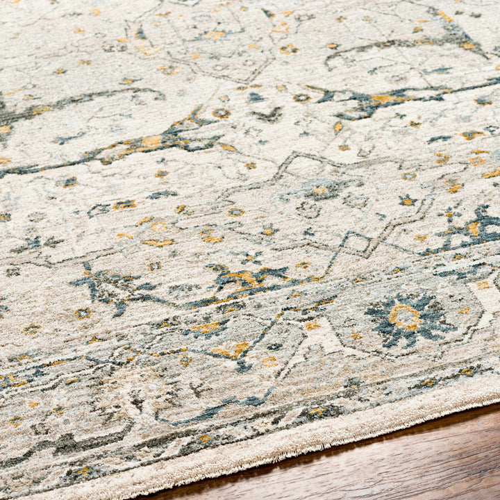 Aviva Traditional Style Ivory And Teal Area Rug