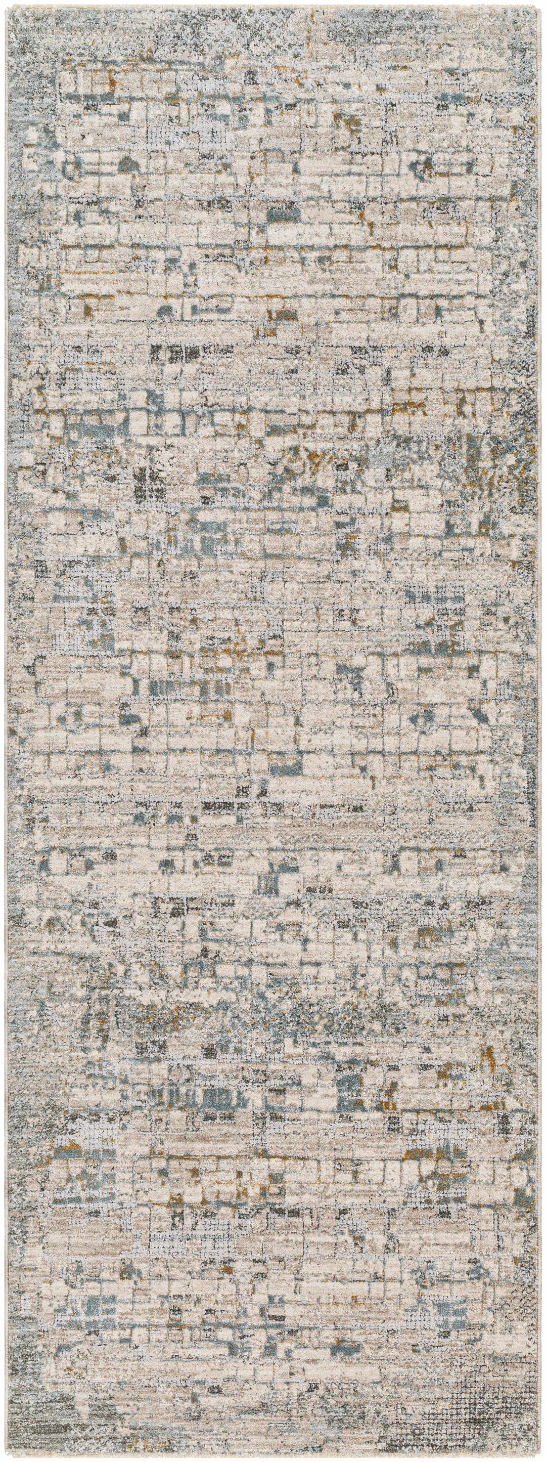 Chaka Modern Abstract Design Beige And Teal Area Rug