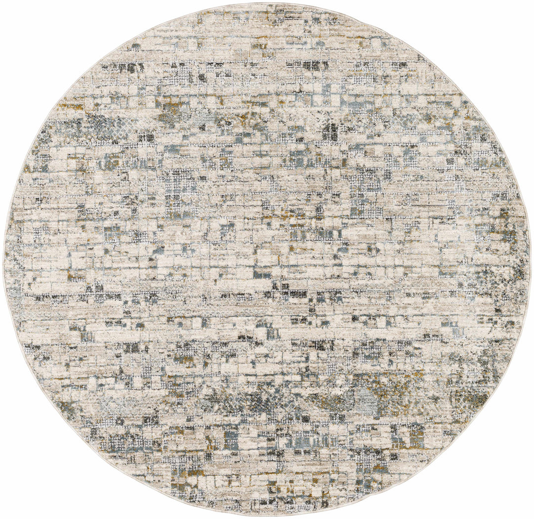 Chaka Modern Abstract Design Beige And Teal Area Rug