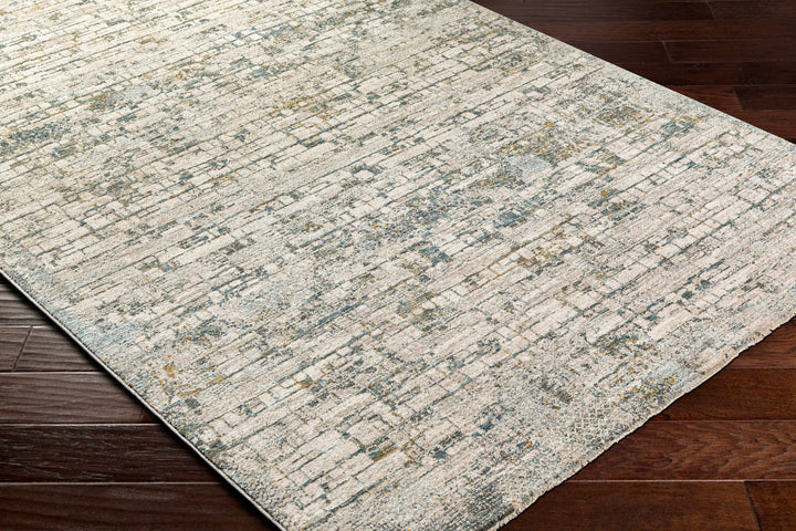 Chaka Modern Abstract Design Beige And Teal Area Rug