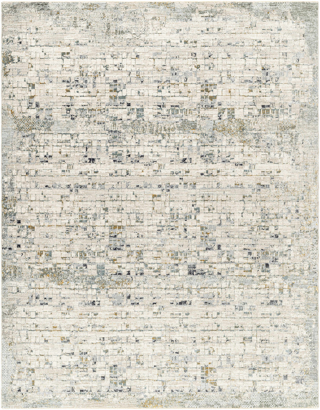 Chaka Modern Abstract Design Beige And Teal Area Rug