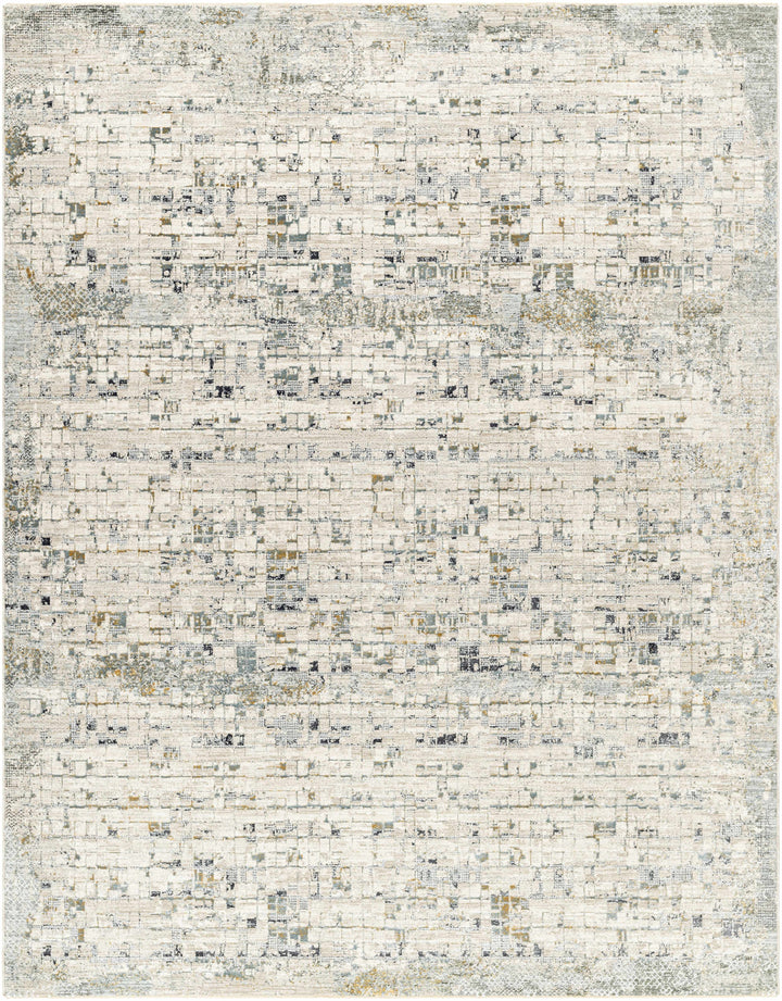 Chaka Modern Abstract Design Beige And Teal Area Rug