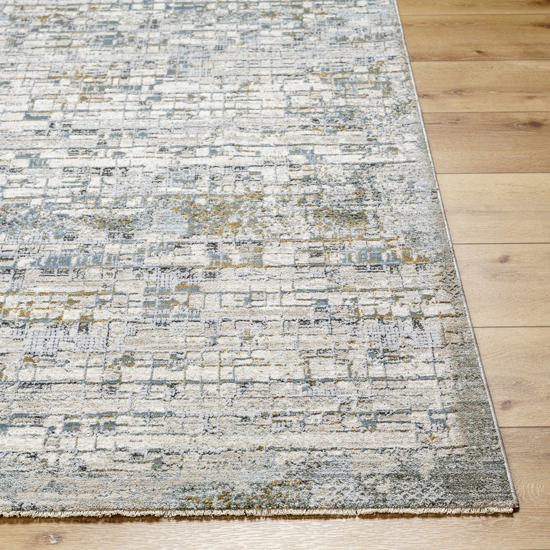 Chaka Modern Abstract Design Beige And Teal Area Rug