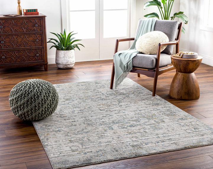 Chaka Modern Abstract Design Beige And Teal Area Rug