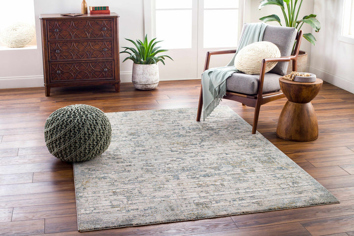 Chaka Modern Abstract Design Beige And Teal Area Rug