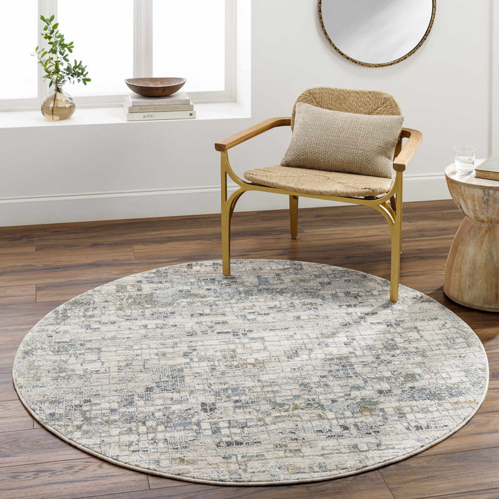 Chaka Modern Abstract Design Beige And Teal Area Rug