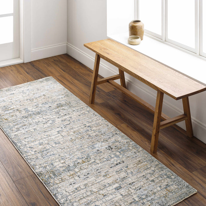 Chaka Modern Abstract Design Beige And Teal Area Rug