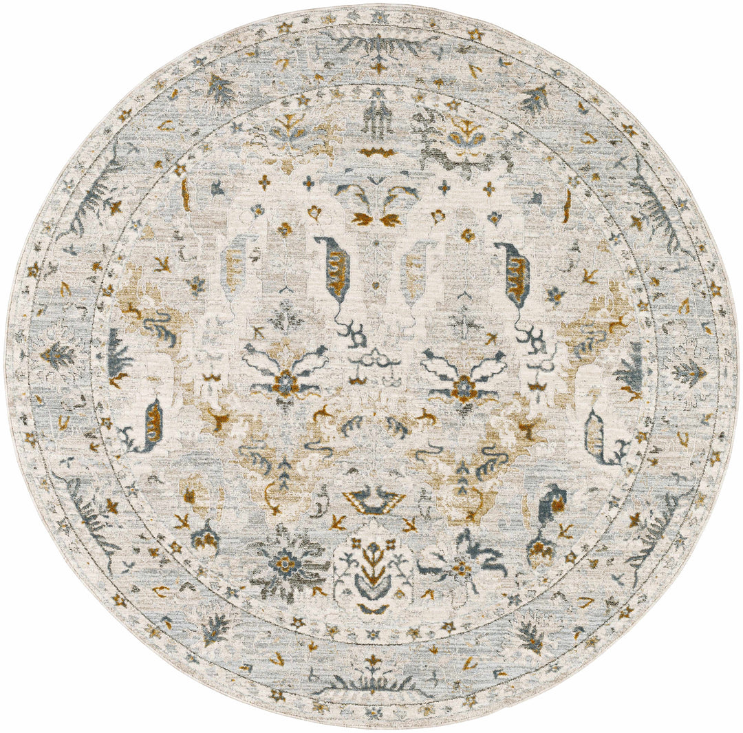 Emile Traditional Style Beige And Teal Rug