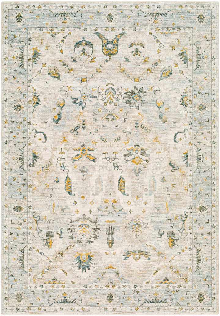 Emile Traditional Style Beige And Teal Rug