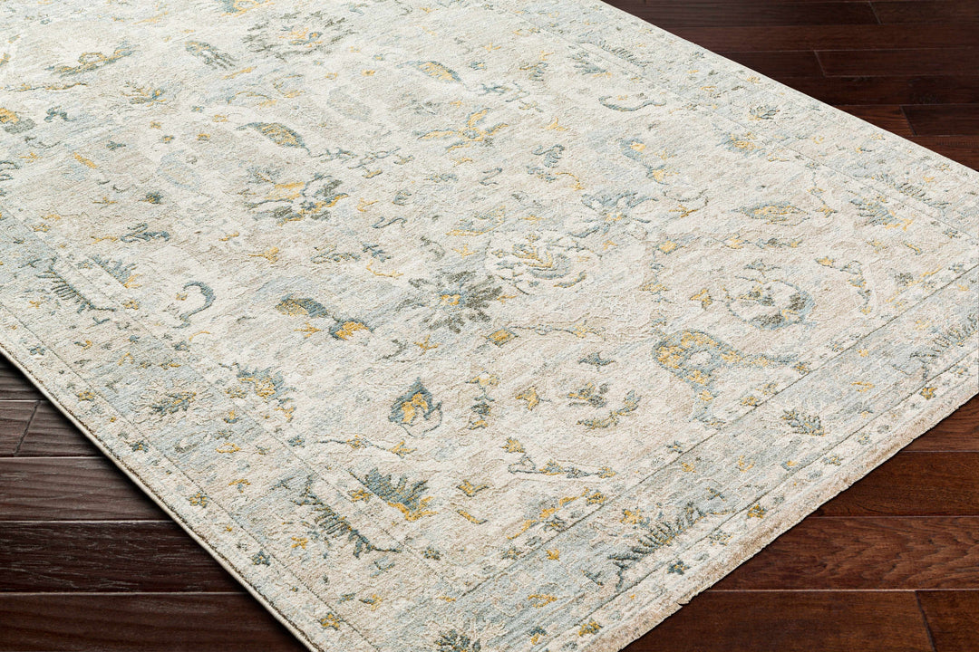 Emile Traditional Style Beige And Teal Rug