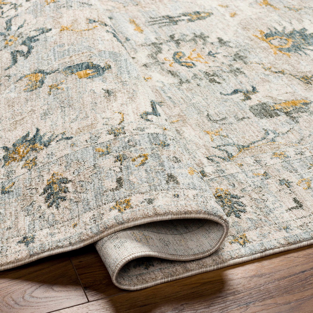 Emile Traditional Style Beige And Teal Rug