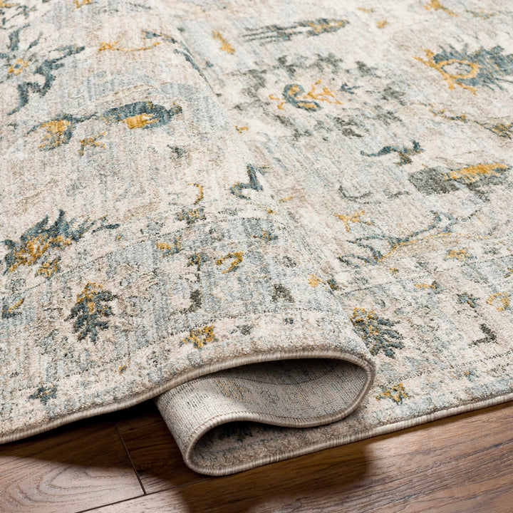 Emile Traditional Style Beige And Teal Rug