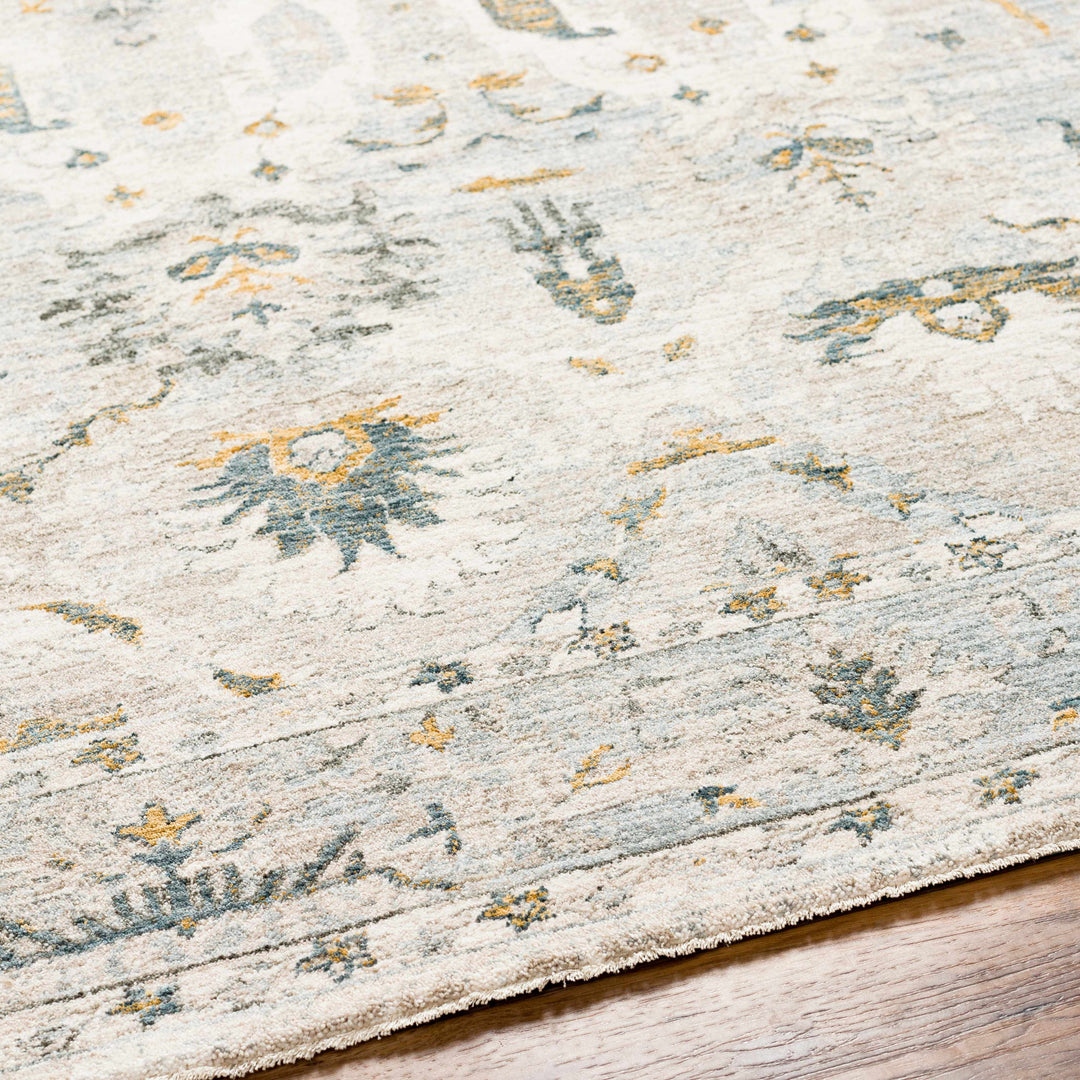 Emile Traditional Style Beige And Teal Rug