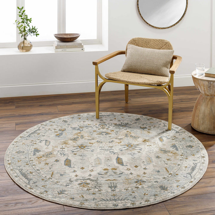 Emile Traditional Style Beige And Teal Rug