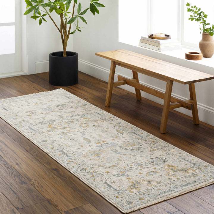 Emile Traditional Style Beige And Teal Rug