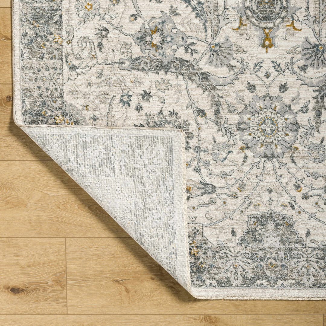Gauge Traditional Oriental Design Ivory & Gray Rug
