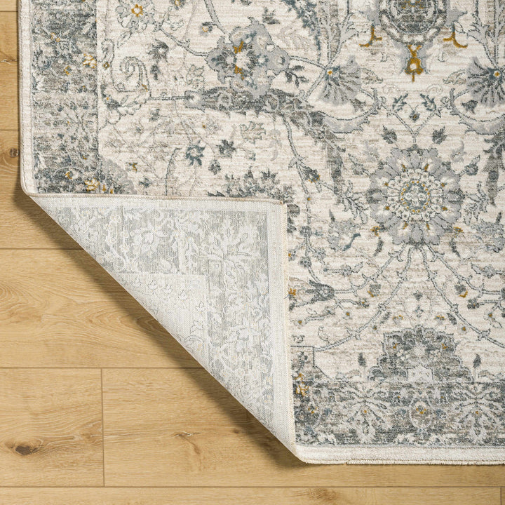 Gauge Traditional Oriental Design Ivory & Gray Rug