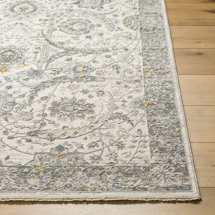 Gauge Traditional Oriental Design Ivory & Gray Rug