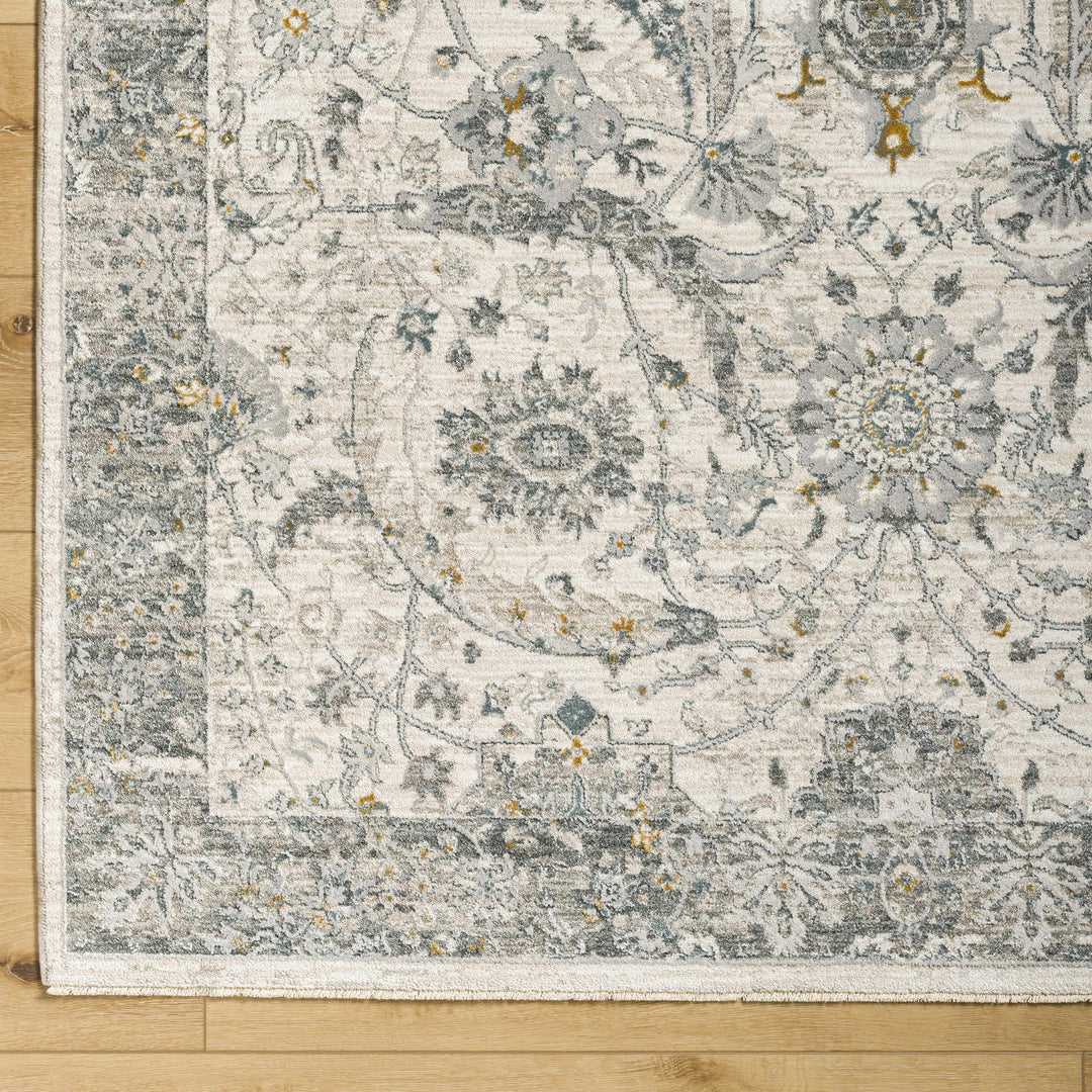 Gauge Traditional Oriental Design Ivory & Gray Rug