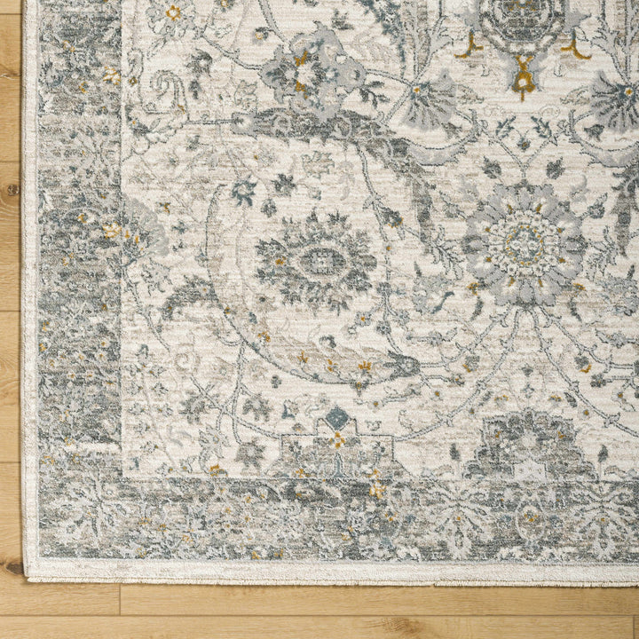 Gauge Traditional Oriental Design Ivory & Gray Rug