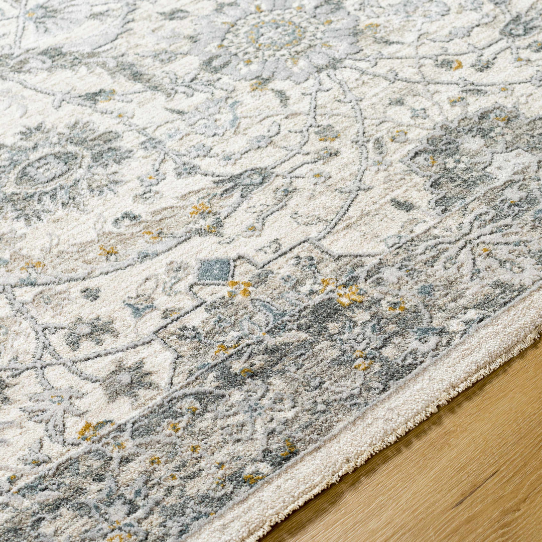 Gauge Traditional Oriental Design Ivory & Gray Rug