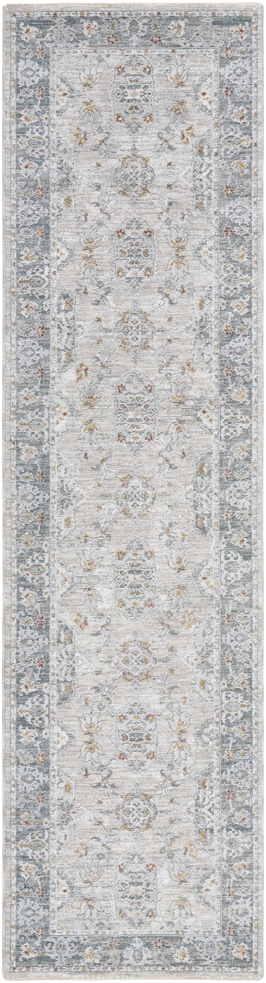 Greco Traditional Medallion Design Gray Area Rug