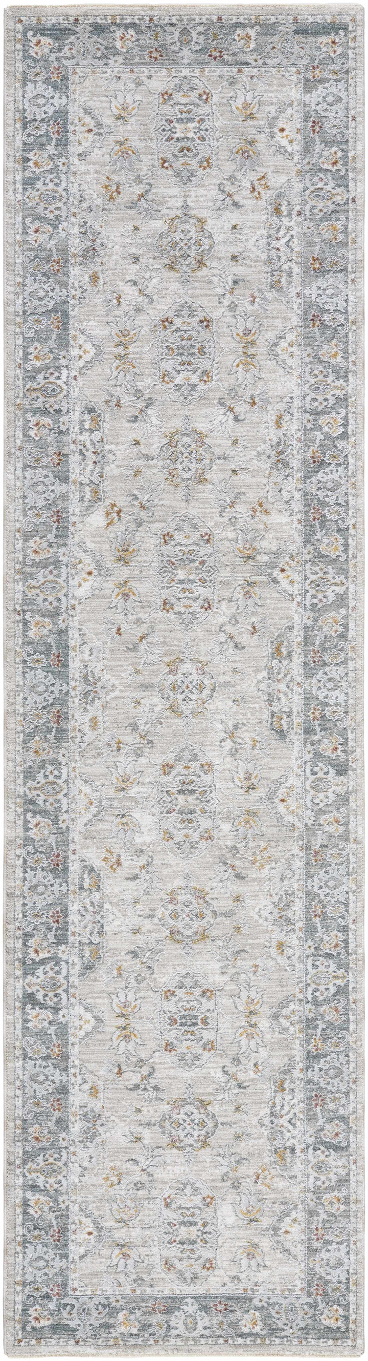 Greco Traditional Medallion Design Gray Area Rug