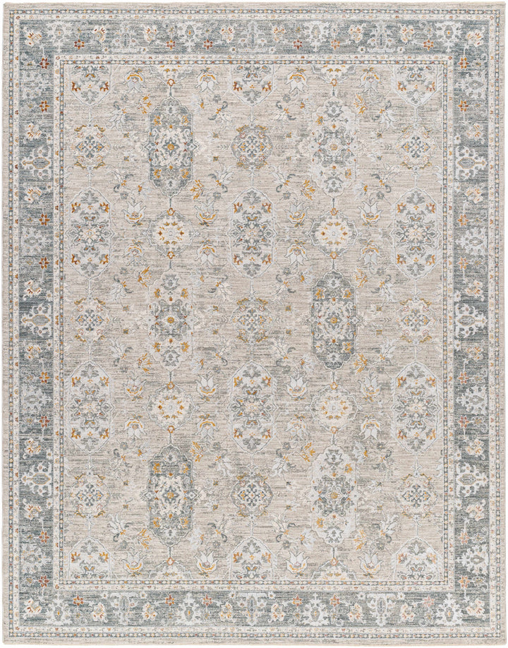 Greco Traditional Medallion Design Gray Area Rug