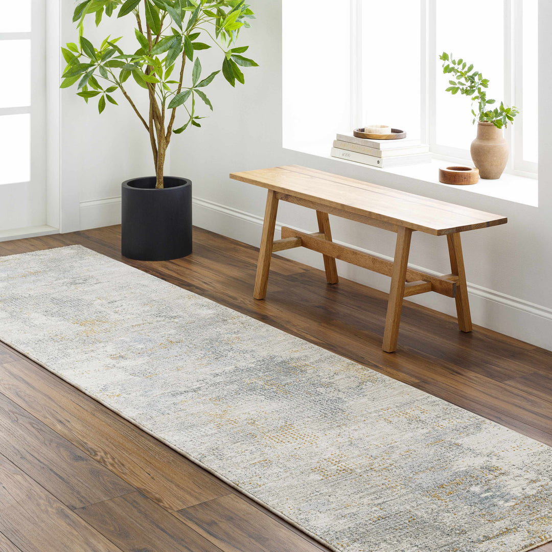Gryta Contemporary Abstract Style Gray And Beige Rug