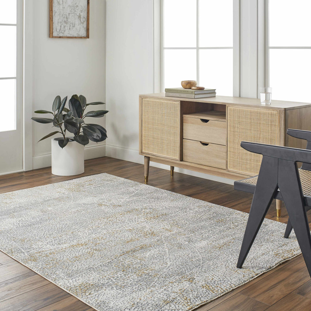 Mila Contemporary Abstract Design Gray Rug