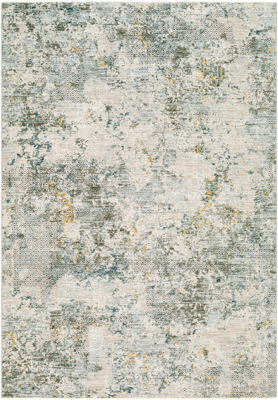 Pizi Modern Abstract Design Beige And Teal Rug