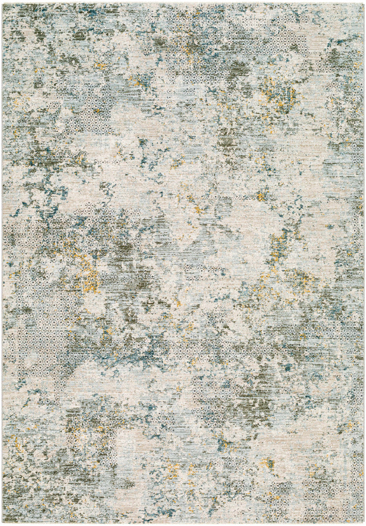 Pizi Modern Abstract Design Beige And Teal Rug