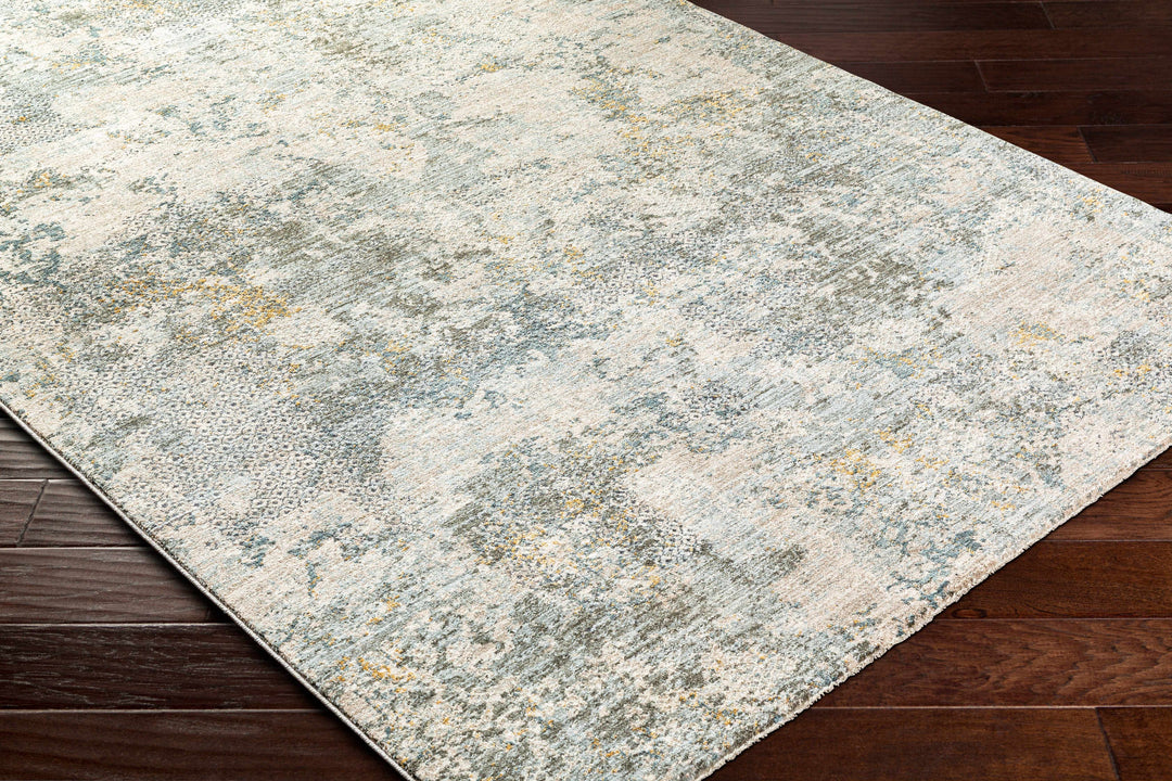 Pizi Modern Abstract Design Beige And Teal Rug
