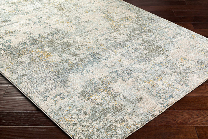 Pizi Modern Abstract Design Beige And Teal Rug