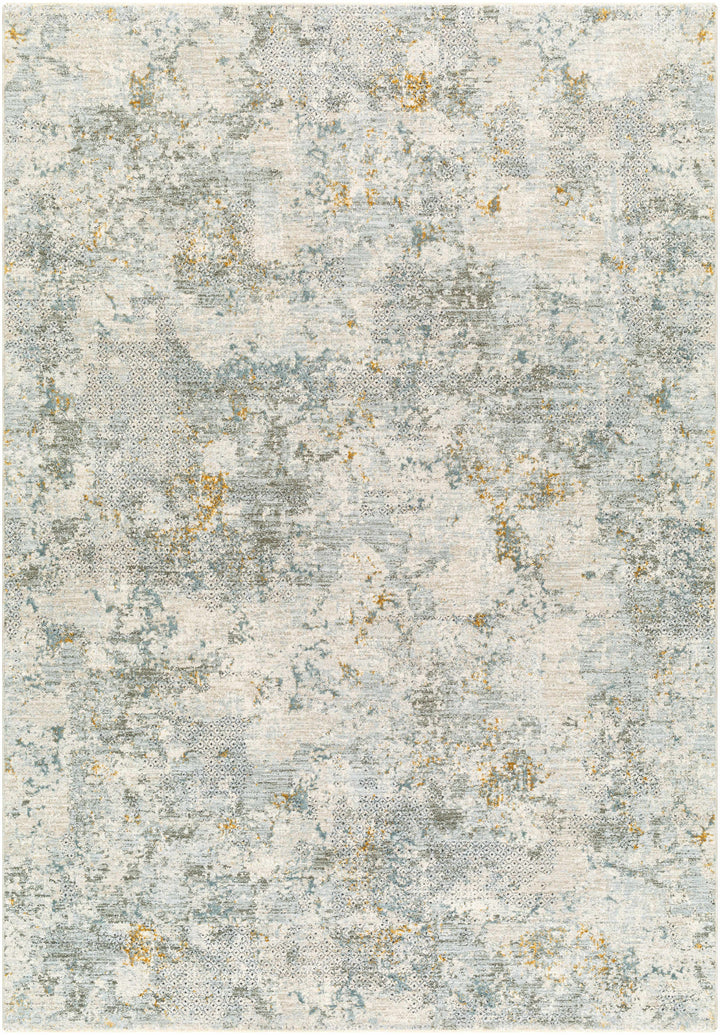 Pizi Modern Abstract Design Beige And Teal Rug
