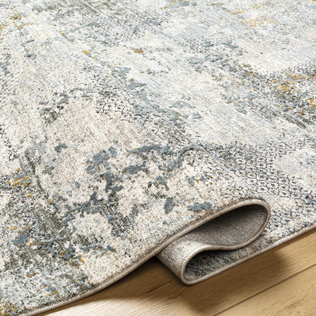 Pizi Modern Abstract Design Beige And Teal Rug