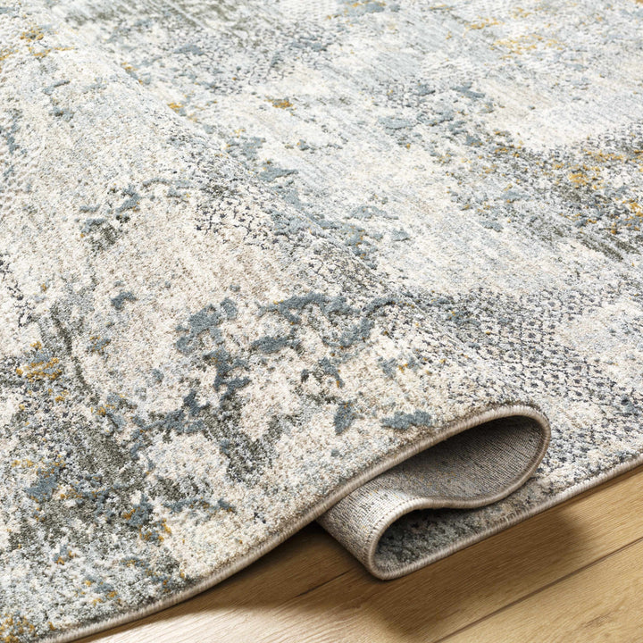 Pizi Modern Abstract Design Beige And Teal Rug