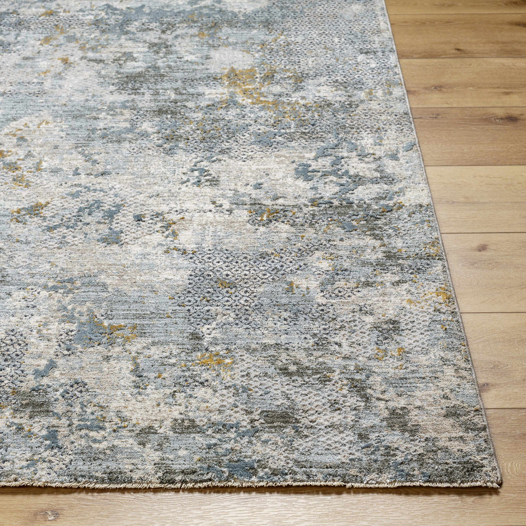 Pizi Modern Abstract Design Beige And Teal Rug