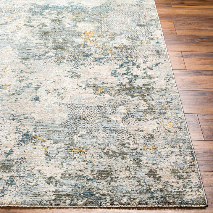 Pizi Modern Abstract Design Beige And Teal Rug