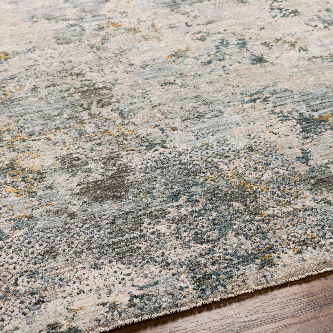 Pizi Modern Abstract Design Beige And Teal Rug
