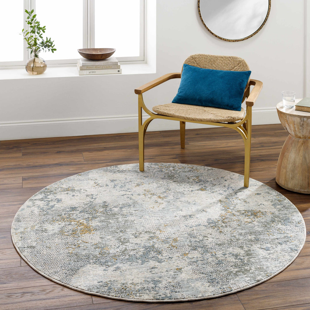 Pizi Modern Abstract Design Beige And Teal Rug