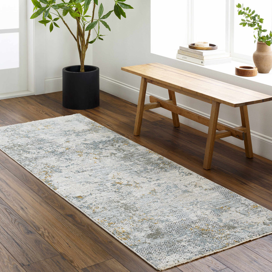 Pizi Modern Abstract Design Beige And Teal Rug
