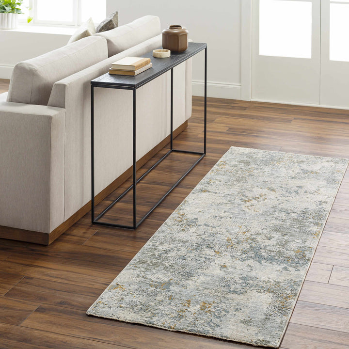 Pizi Modern Abstract Design Beige And Teal Rug