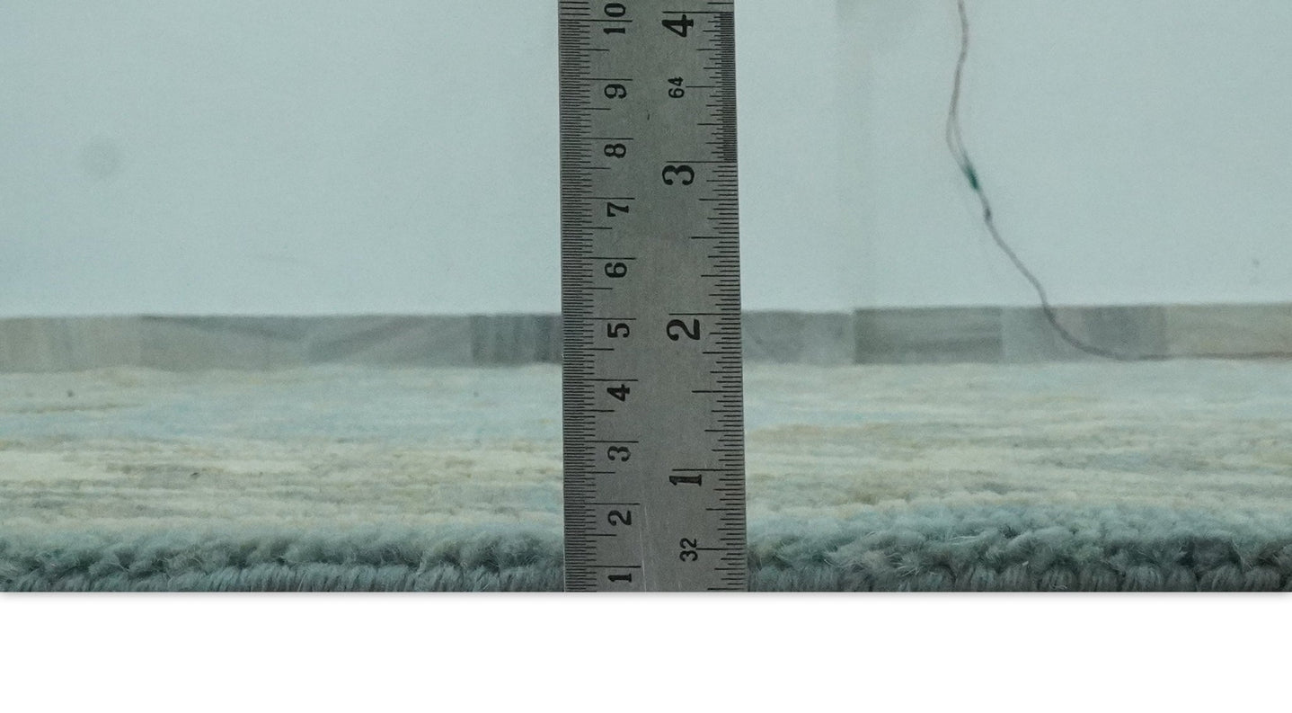 Sea Blue, Green and Ivory 8x10 Hand Knotted Traditional Oriental Oushak wool rug - The Rug Decor